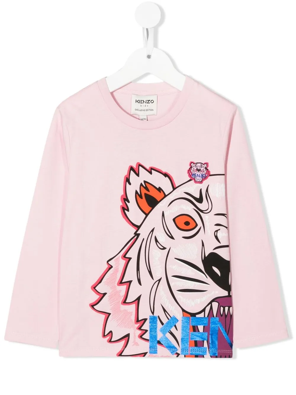 

Kenzo Kids playera manga larga con logo estampado - Rosado