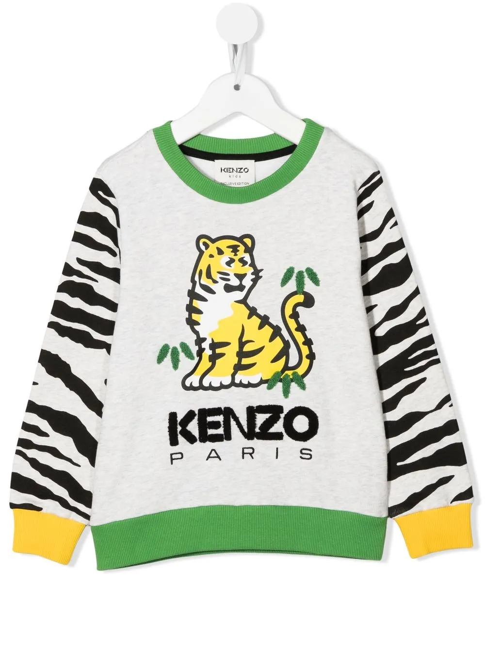 

Kenzo Kids logo-embroidered cotton sweatshirt - Grey