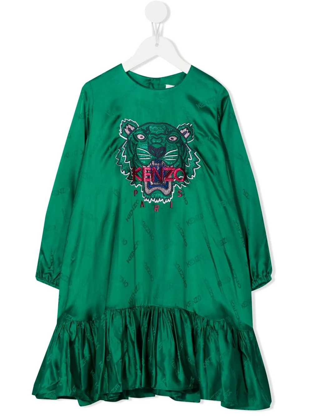 

Kenzo Kids vestido con logo bordado - Verde