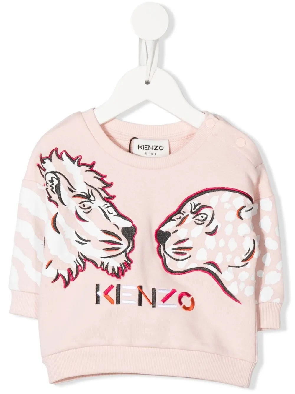 

Kenzo Kids sudadera con logo bordado - Rosado