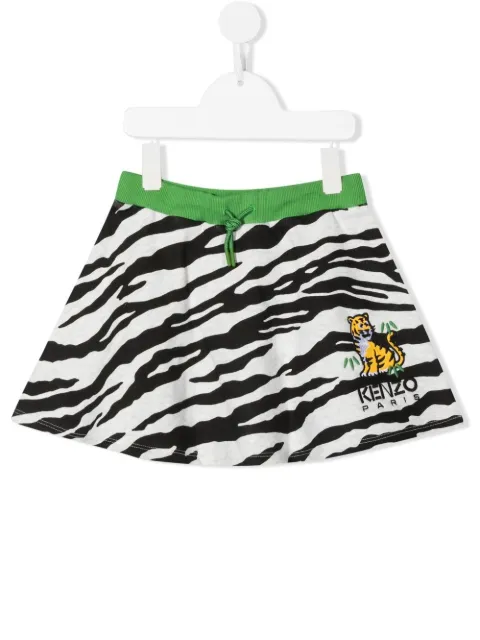 Kenzo Kids تنورة بطبعة حمار وحشي وتطريز شعار الماركة