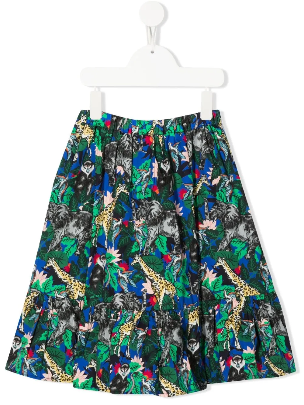 

Kenzo Kids falda a capas con estampado de jungla - Azul