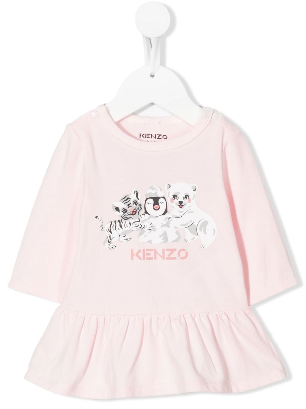 Image 1 of Kenzo Kids logo-print ruffle dress