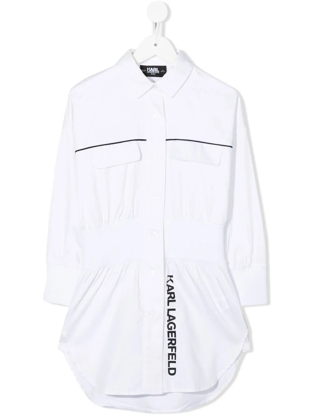 

Karl Lagerfeld Kids playera con peplum y logo estampado - Blanco