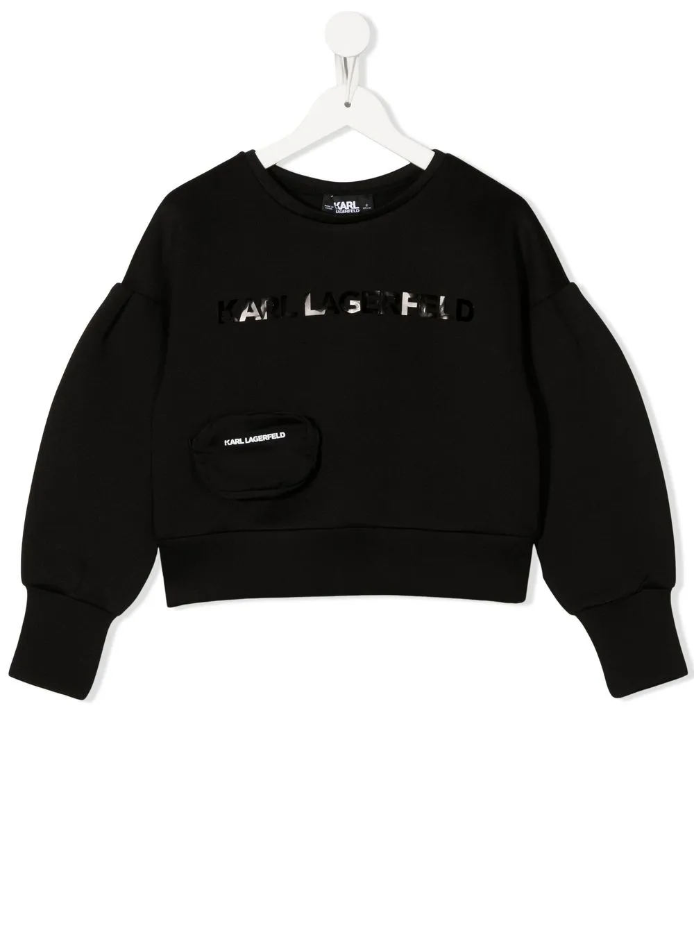 

Karl Lagerfeld Kids sudadera con logo y bolsillo monedero - Negro