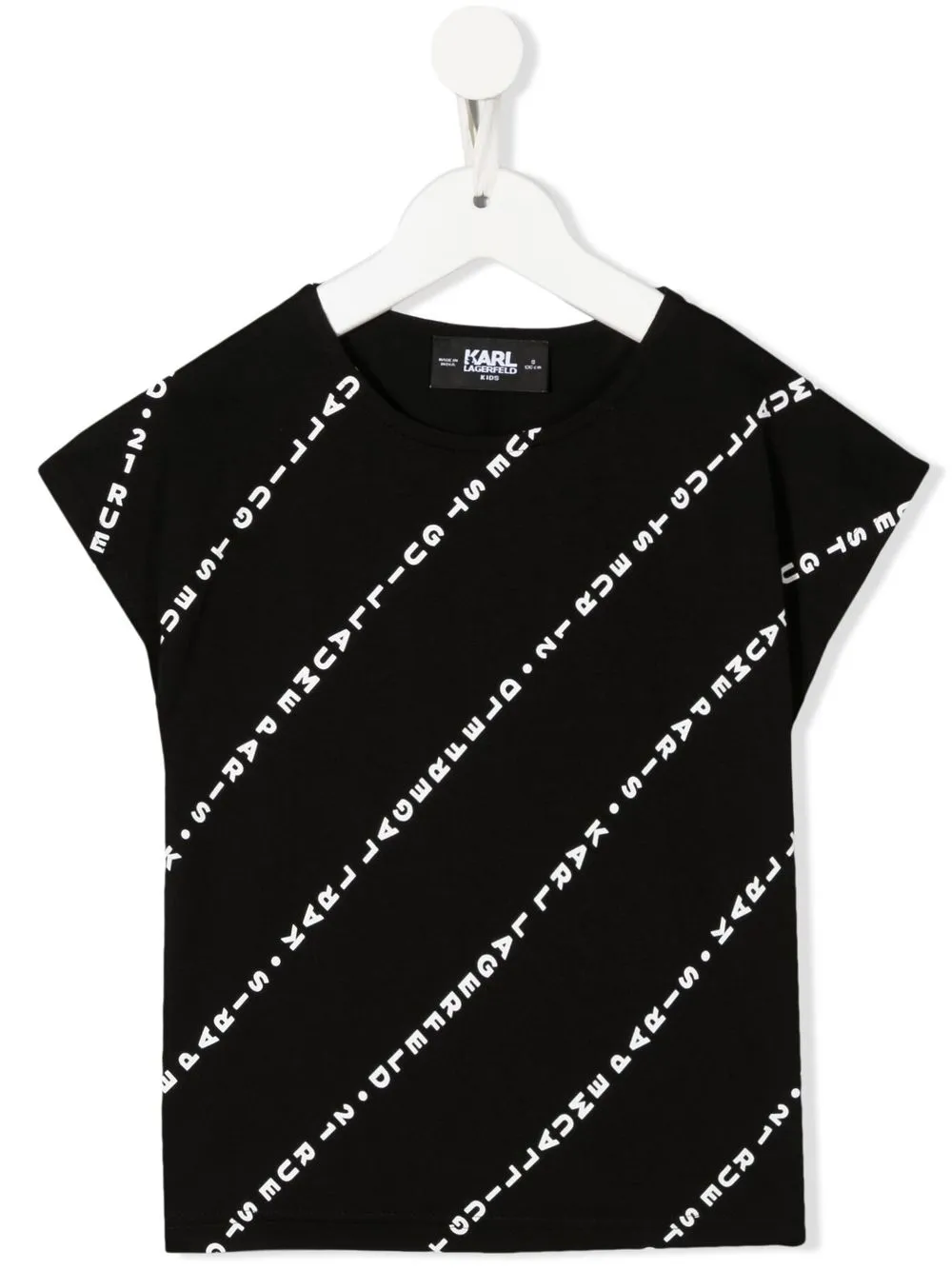 

Karl Lagerfeld Kids playera con logo en diagonal - Negro