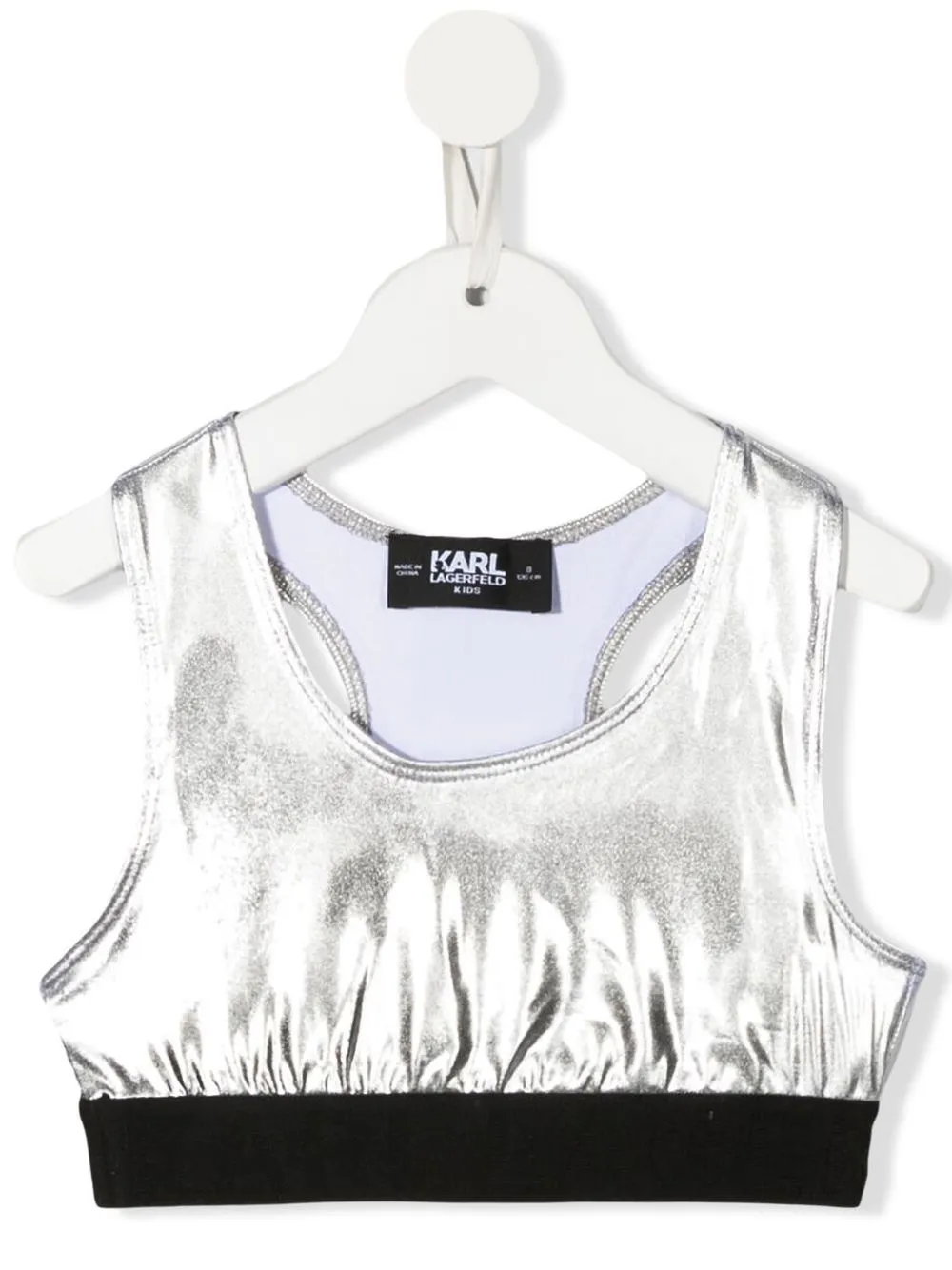 

Karl Lagerfeld Kids top corto metalizado - Plateado