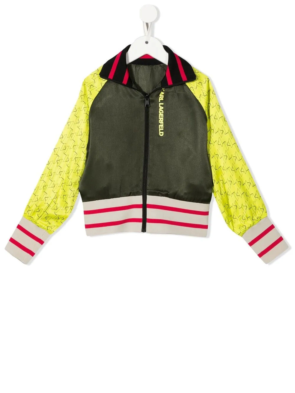 

Karl Lagerfeld Kids chamarra reversible con paneles en contraste - Verde