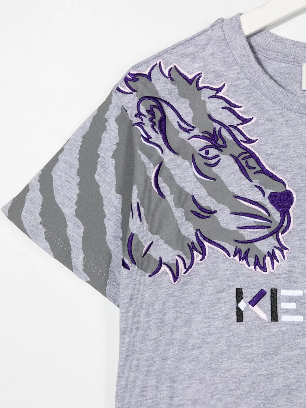  Kenzo Kids T Shirtkleid Mit Logo Stickerei   Grau 