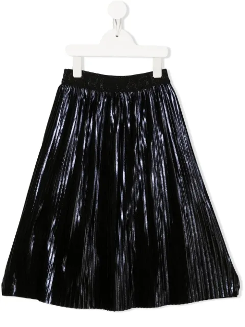 Karl Lagerfeld Kids lamé pleated midi skirt