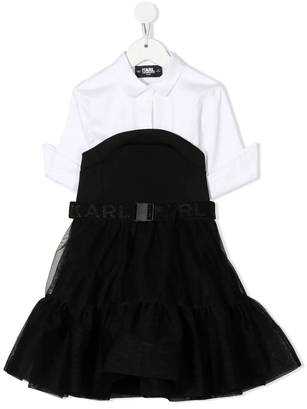 

Karl Lagerfeld Kids vestido de manga corta - Negro