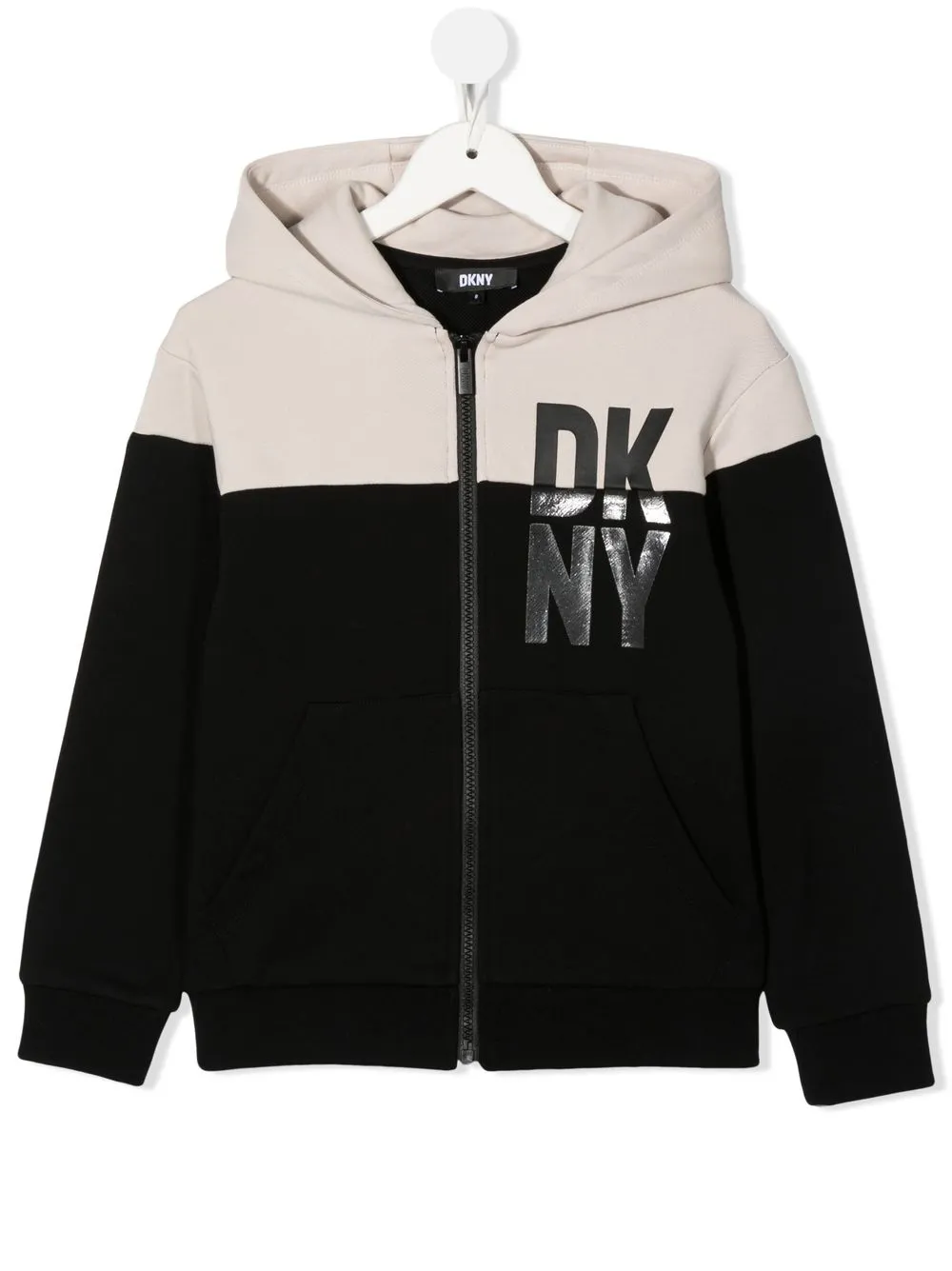 

Dkny Kids hoodie con logo y diseño color block - Negro