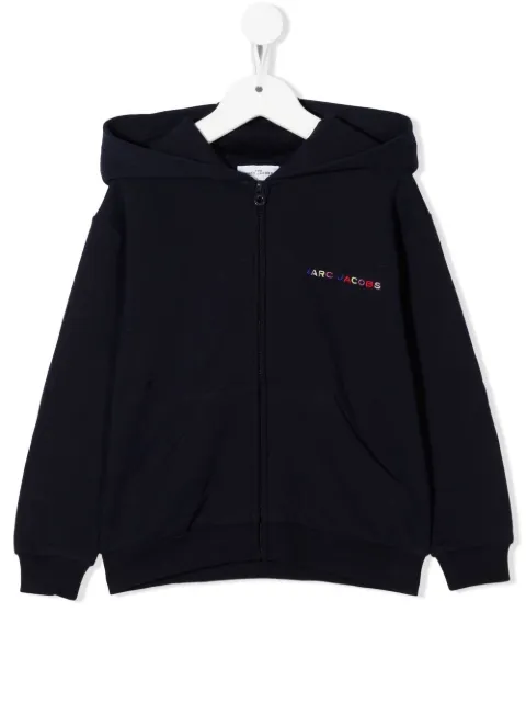 Marc Jacobs Kids embroidered-logo zip-up hoodie 