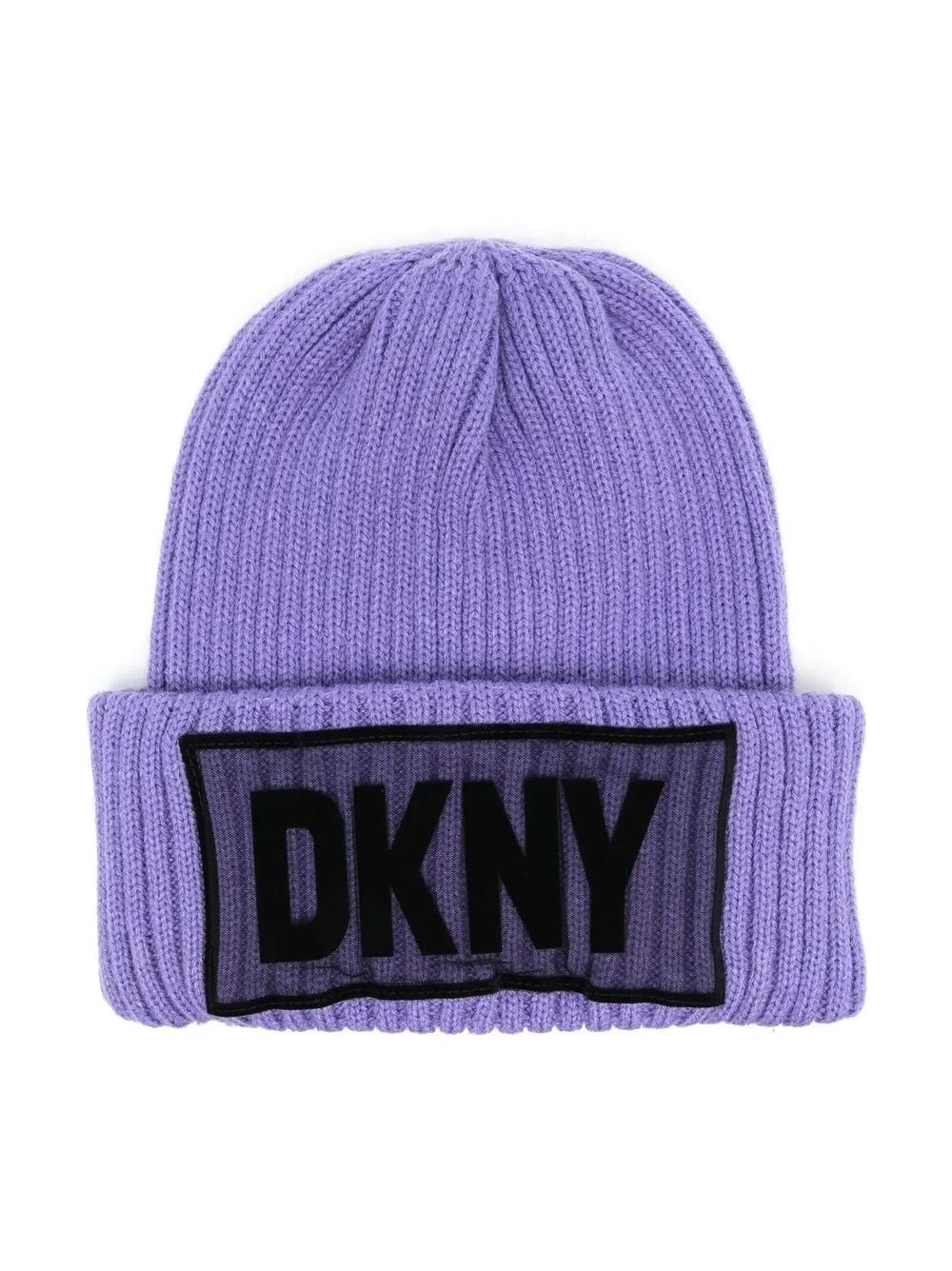 

Dkny Kids TEEN logo-patch ribbed beanie - Purple