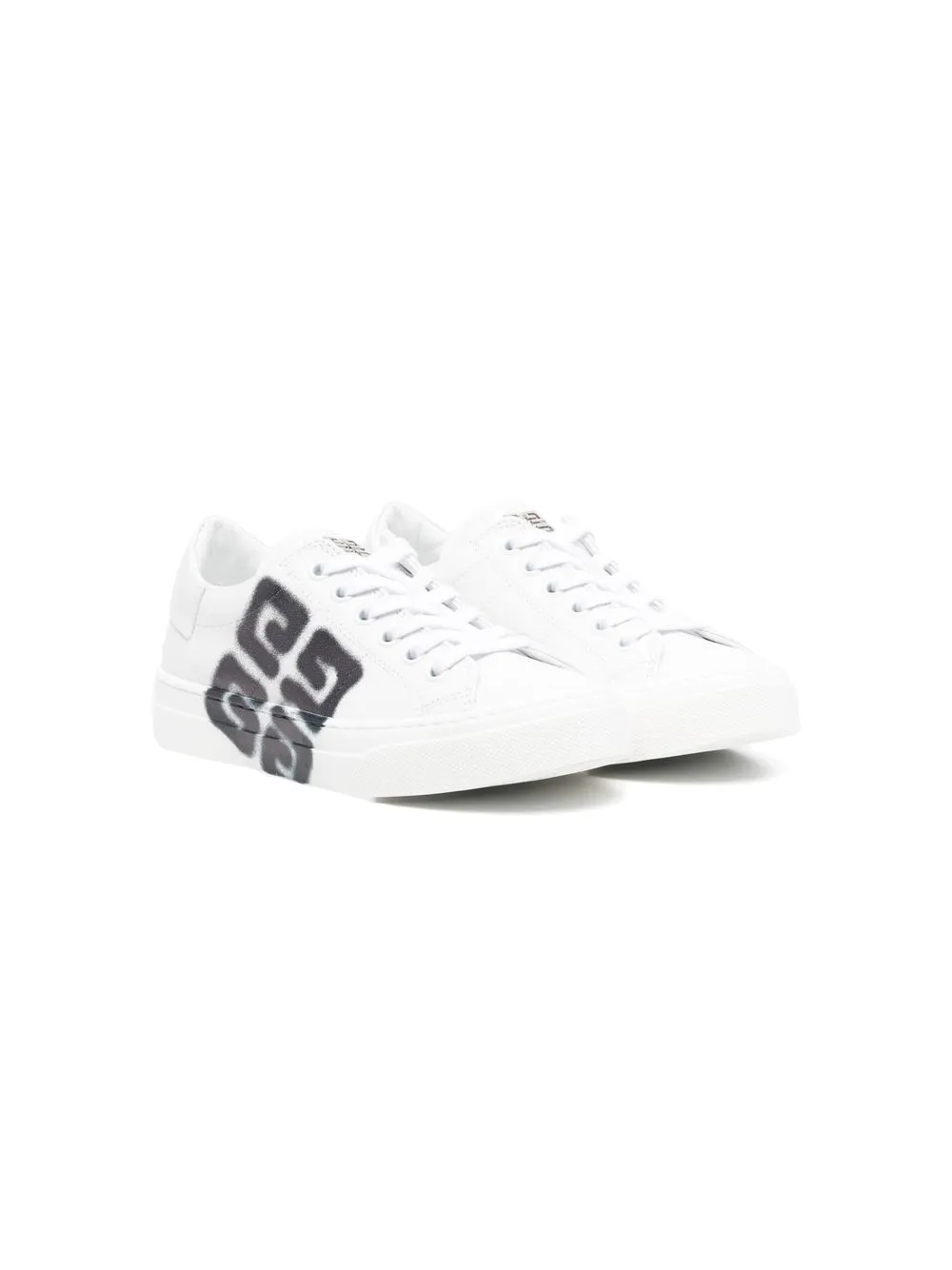 

Givenchy Kids tenis bajos con logo estampado - Blanco