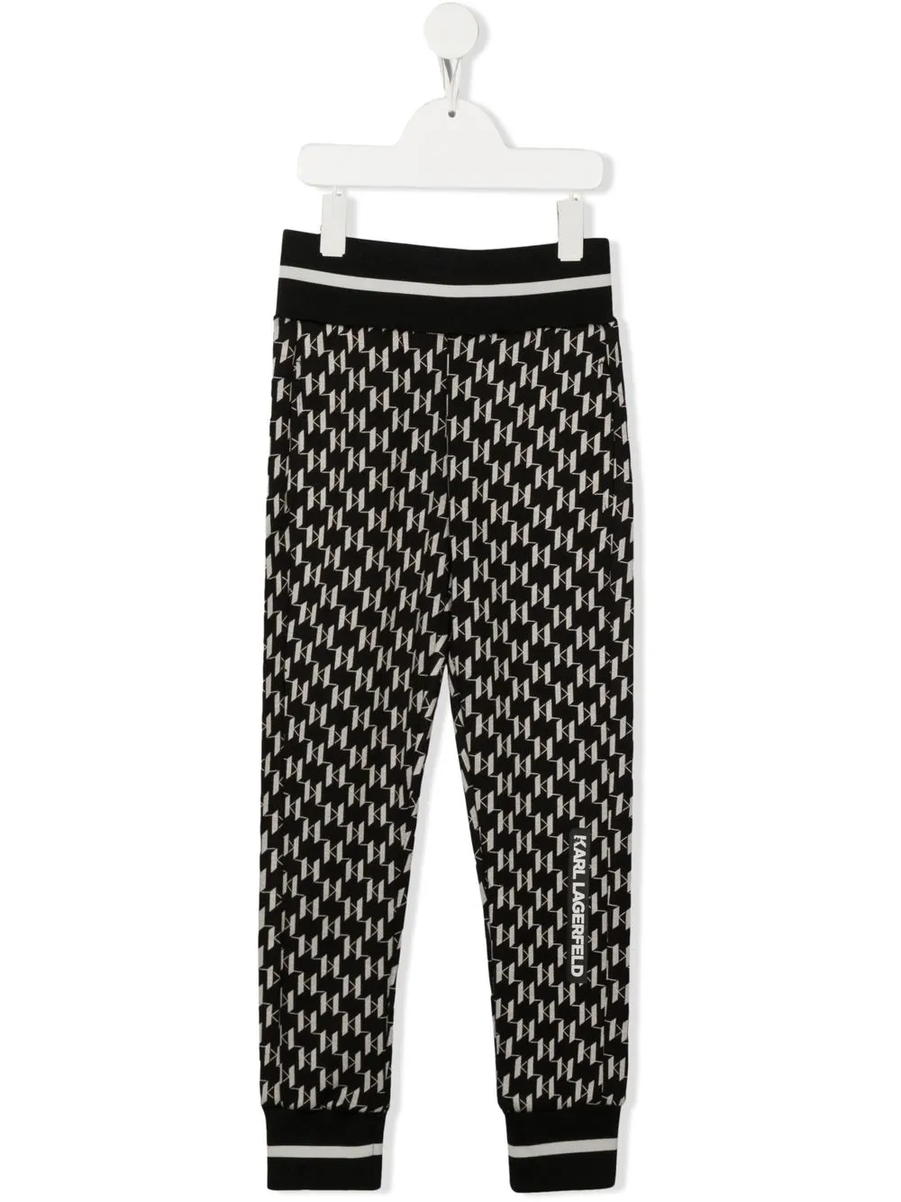 

Karl Lagerfeld Kids pants con monograma estampado - Negro