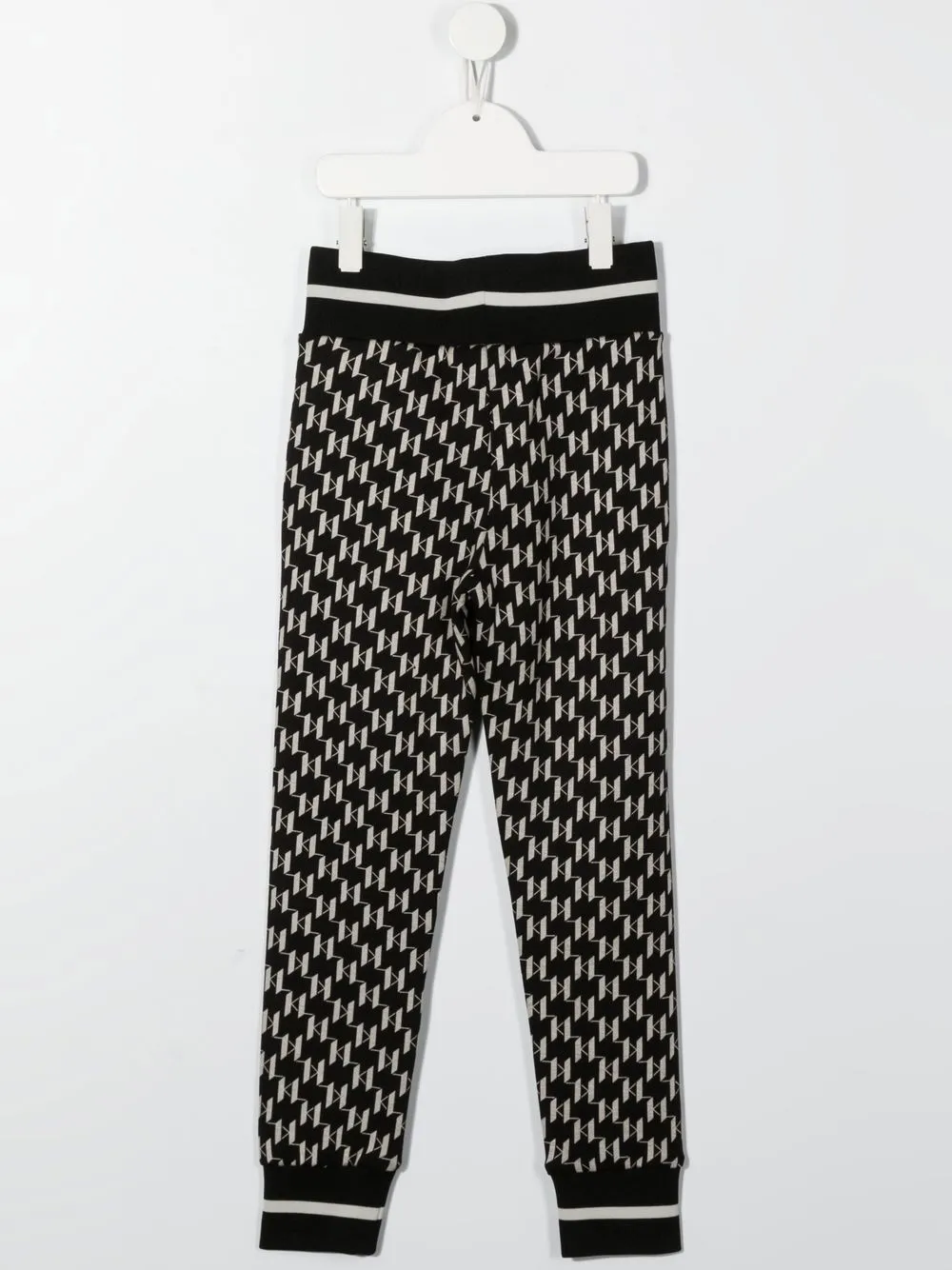 Karl Lagerfeld Kids Trainingsbroek met monogramprint - Zwart