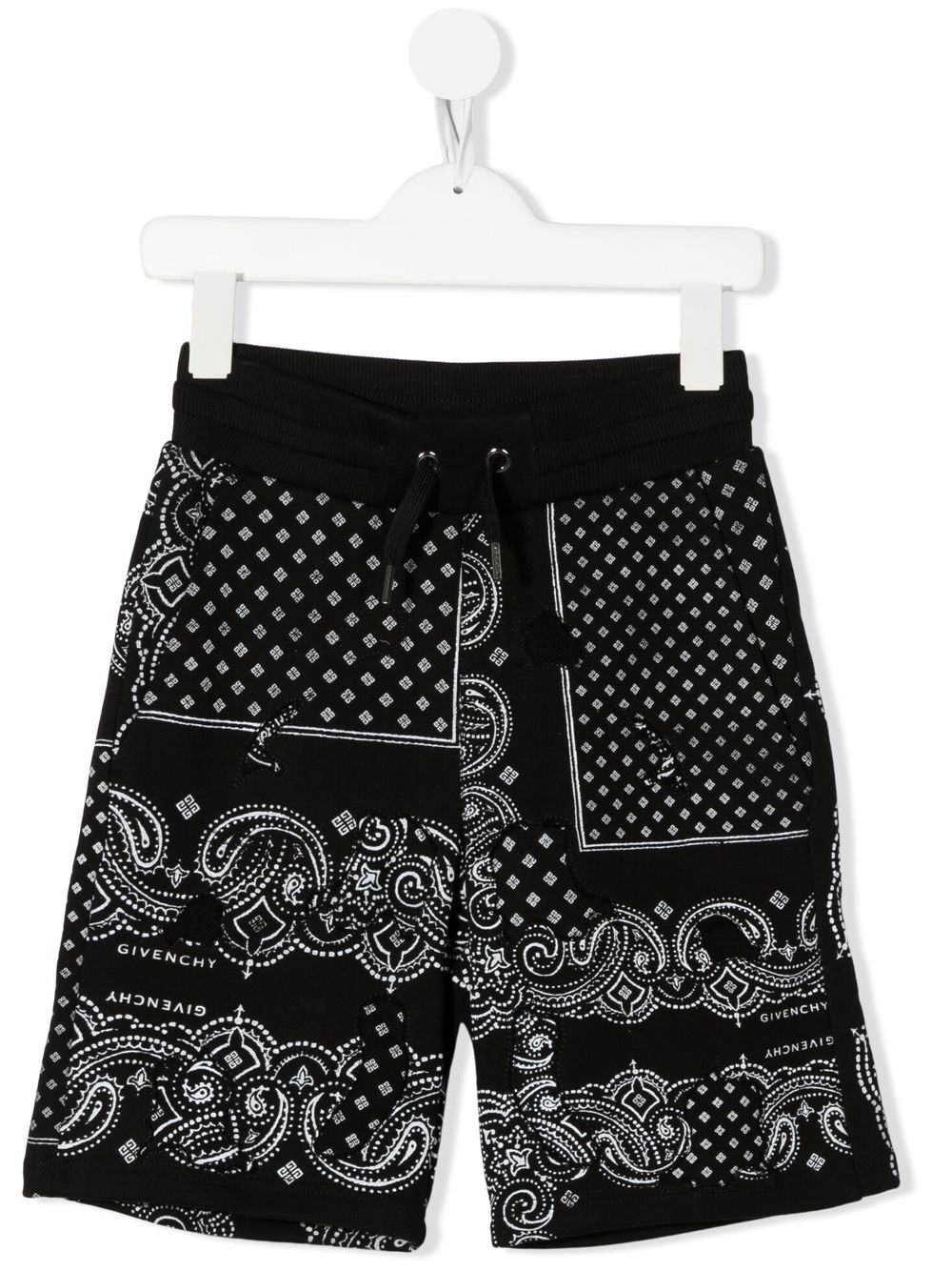 

Givenchy Kids shorts con estampado de cachemira - Negro