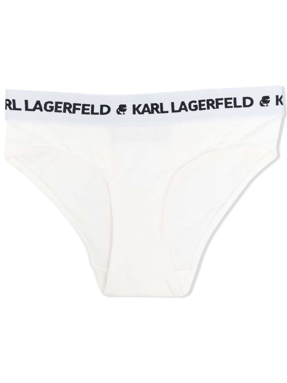 Karl Lagerfeld Kids Set van 2 slips met logoband - Wit
