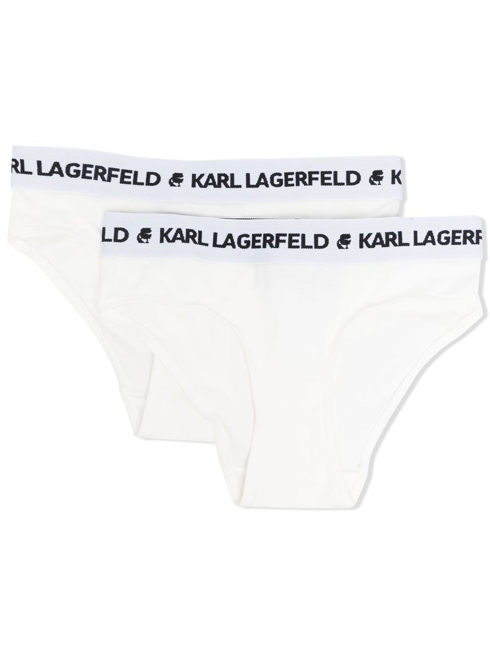 karl lagerfeld kids lot de 2 slips à bande logo - blanc