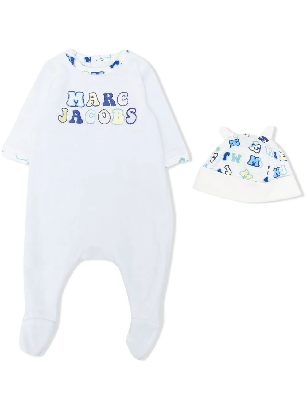 

Marc Jacobs Kids mameluco con logo bordado - Azul