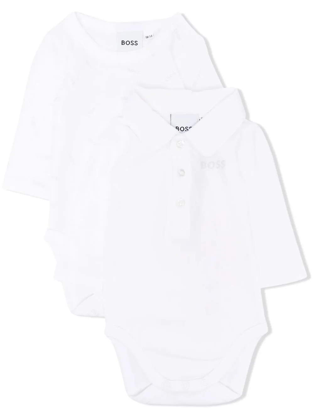 

BOSS Kidswear body con logo de un solo tono - Blanco