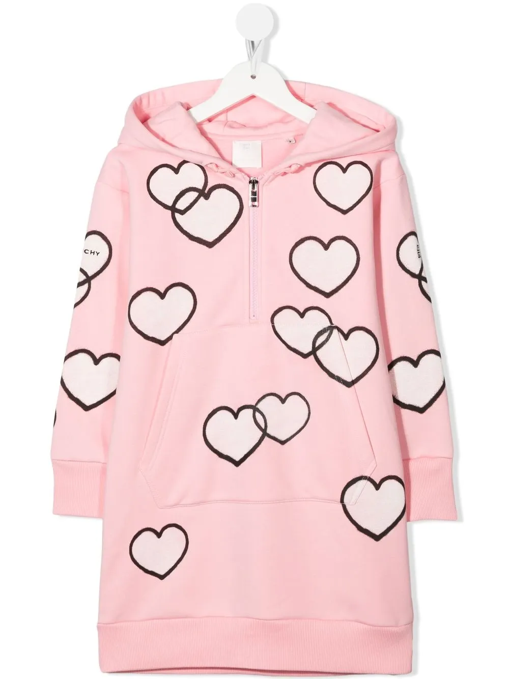 

Givenchy Kids heart-print hooded sweatshirt dress - Pink