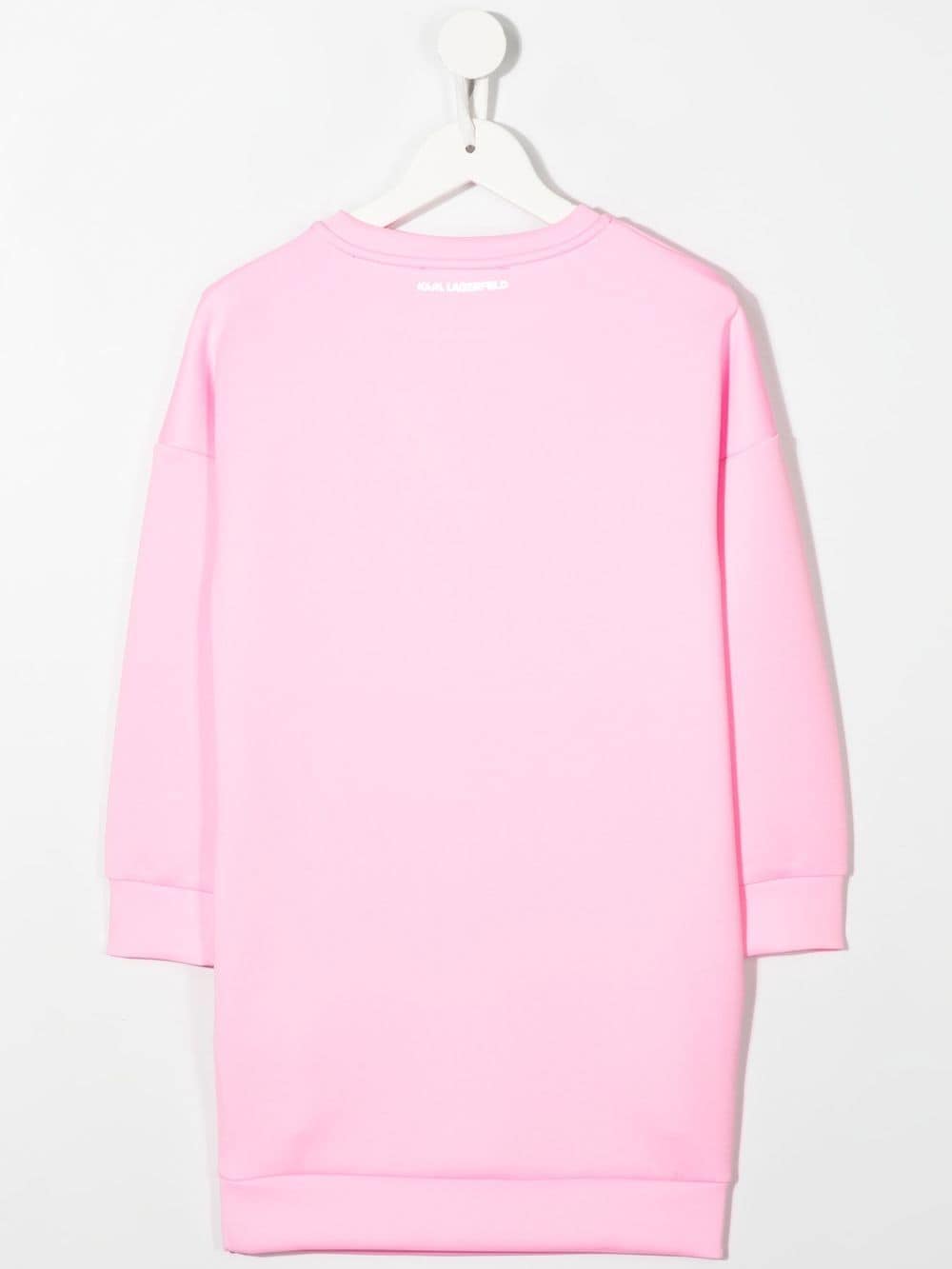 Shop Karl Lagerfeld Logo-embellished Sweatshirt Dress In Pink