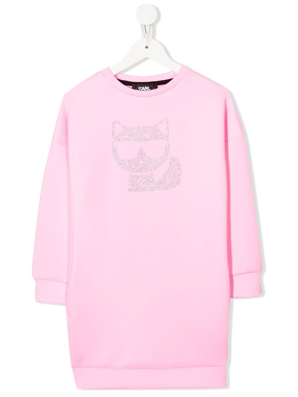 Karl Lagerfeld Kids' Logo-embellished Sweatshirt Dress In Pink