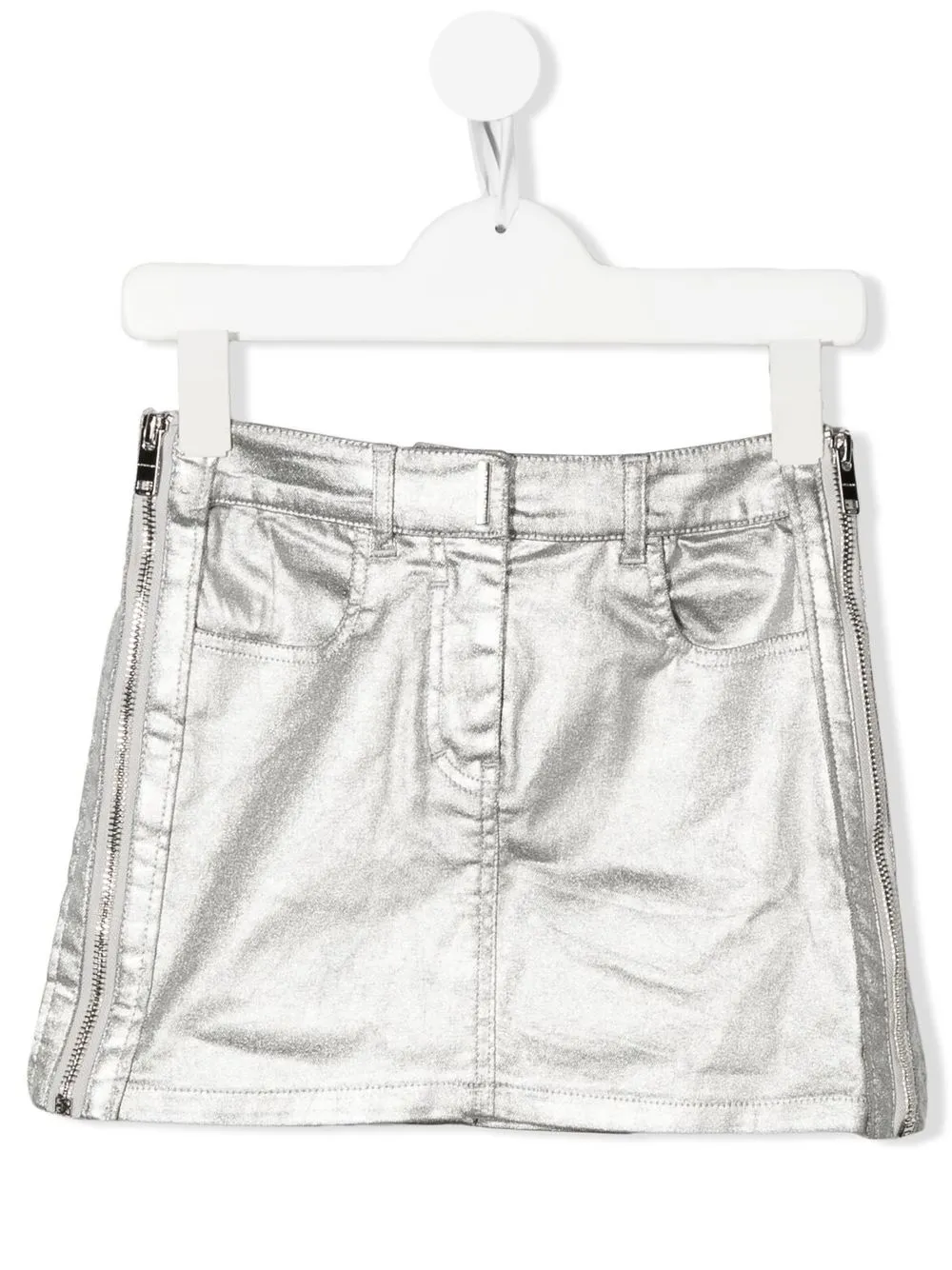 

Givenchy Kids falda corta con efecto metalizado - Gris