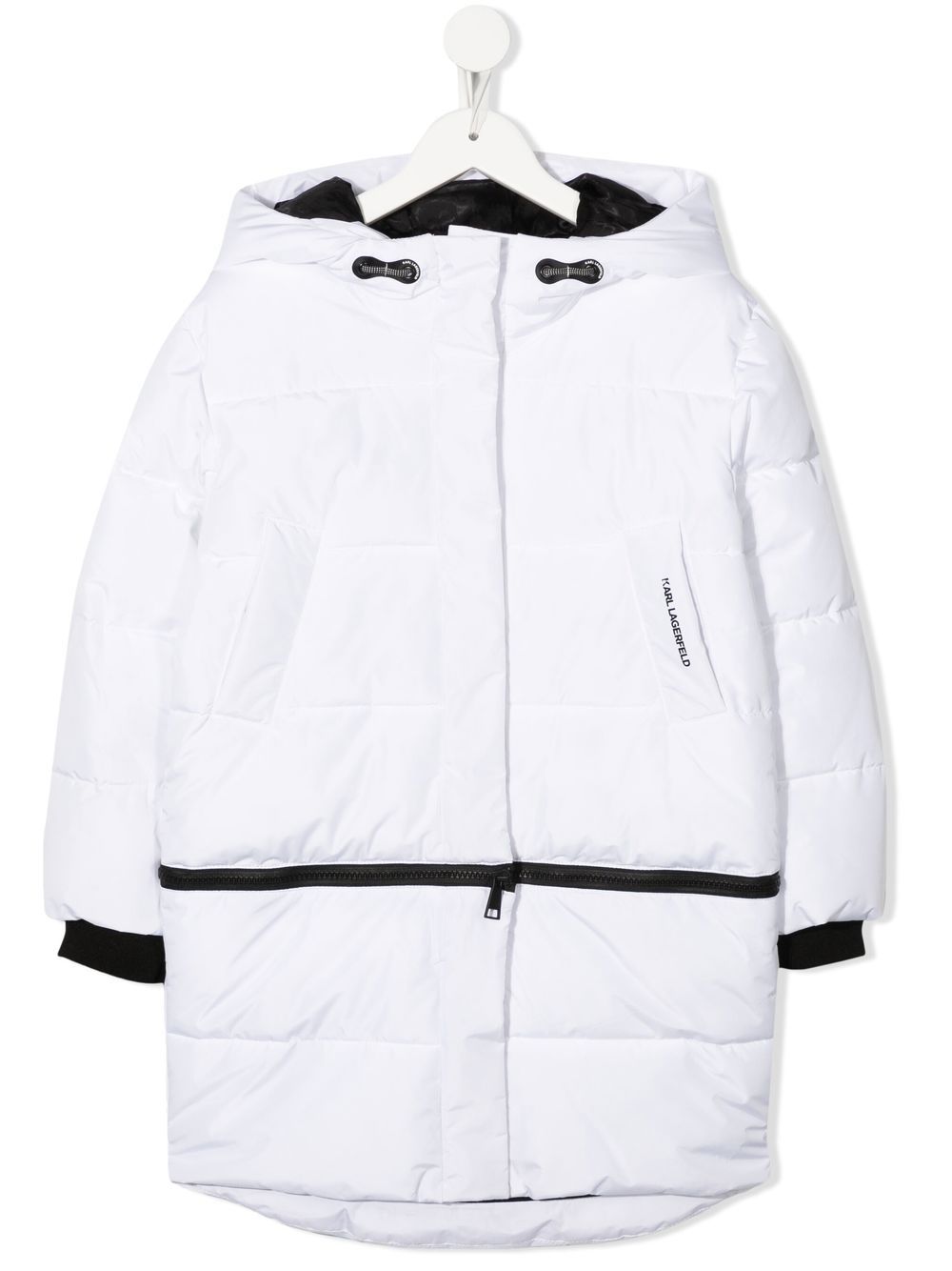 

Karl Lagerfeld Kids logo-print hooded padded jacket - White