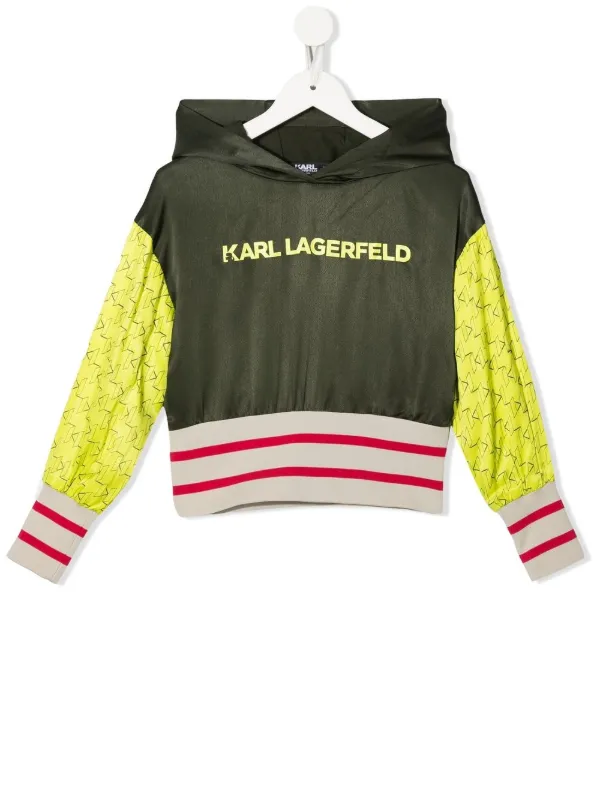 color block cropped hoodie