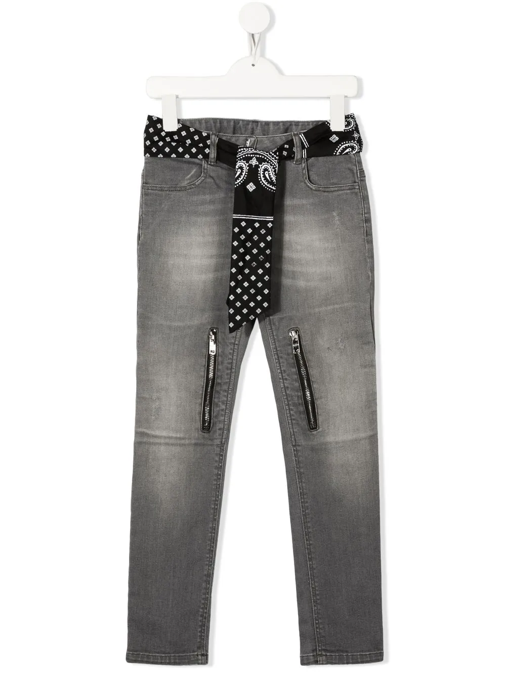 

Givenchy Kids jeans con cintura lazada - Gris