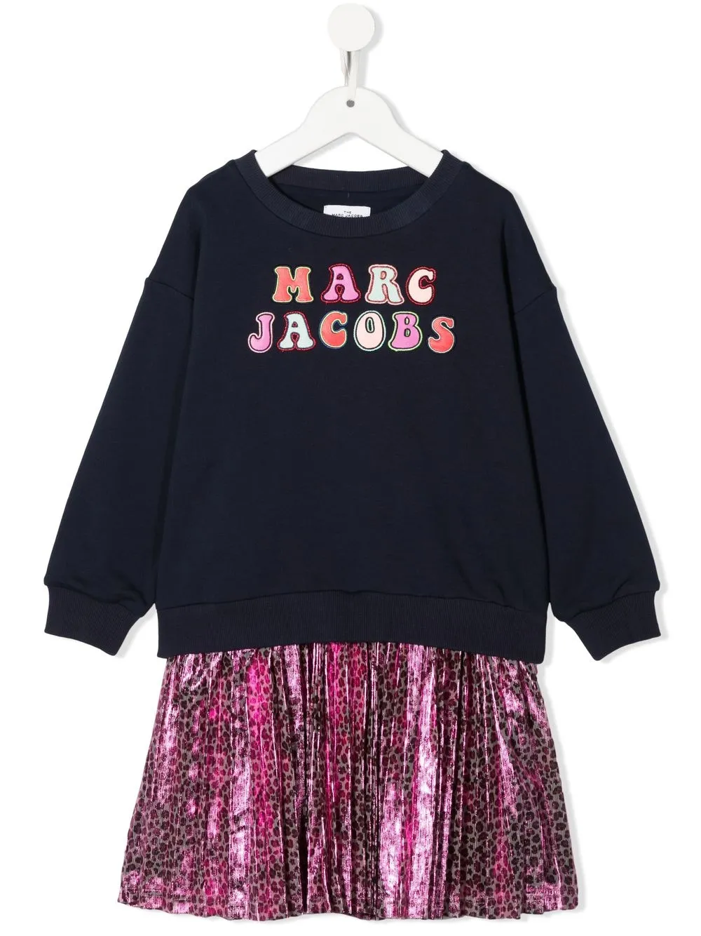 

Marc Jacobs Kids vestido con parche del logo - Azul