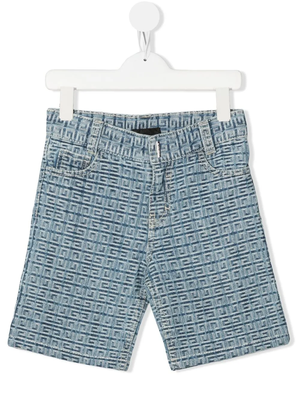 

Givenchy Kids 4G-pattern denim shorts - Blue