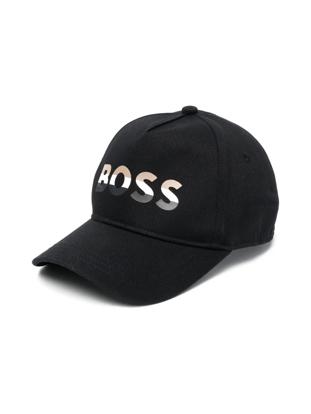 

BOSS Kidswear gorra con logo y rayas - Negro