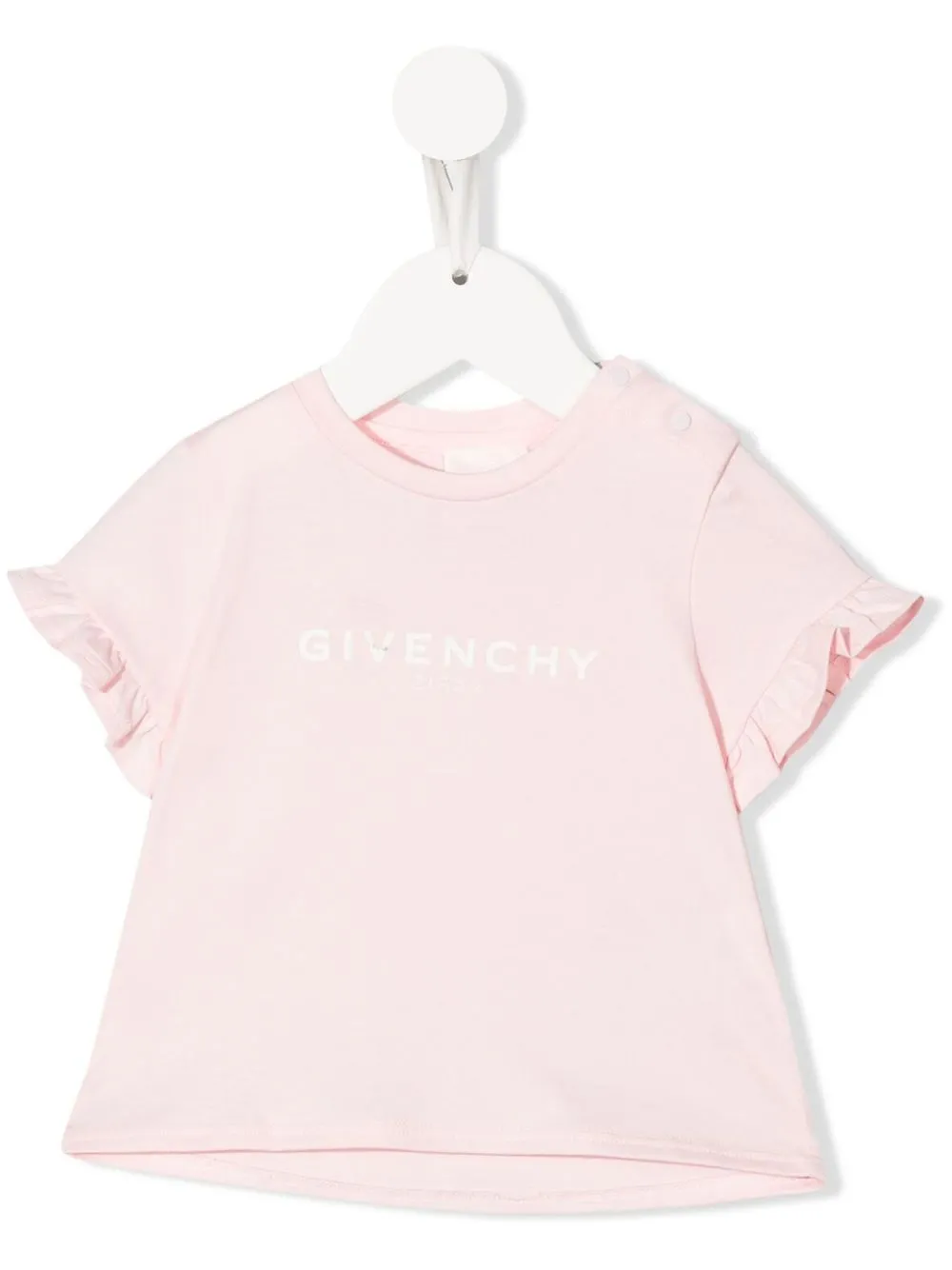 

Givenchy Kids playera con logo y volantes - Rosado