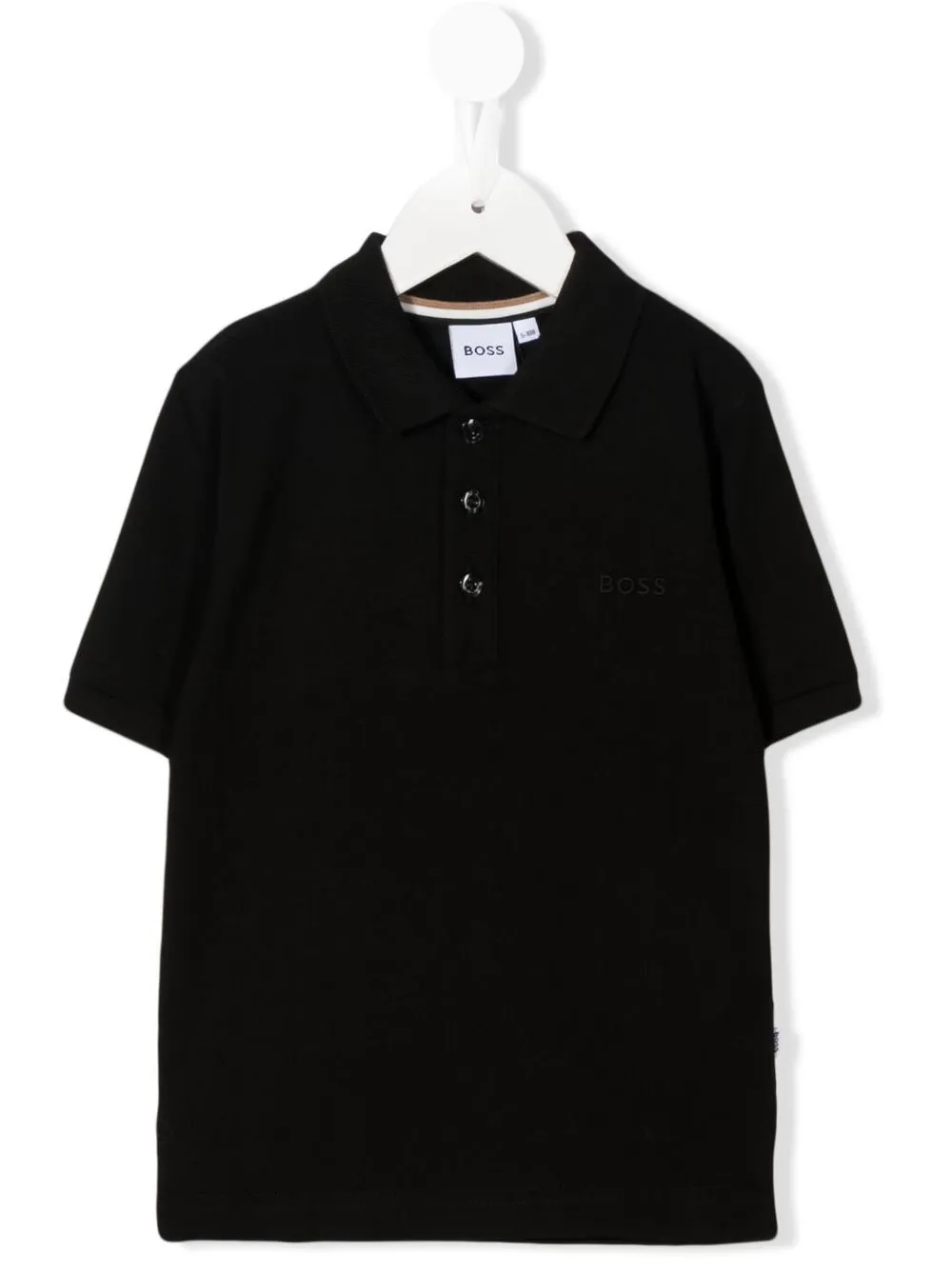 

BOSS Kidswear playera tipo polo con logo bordado - Negro