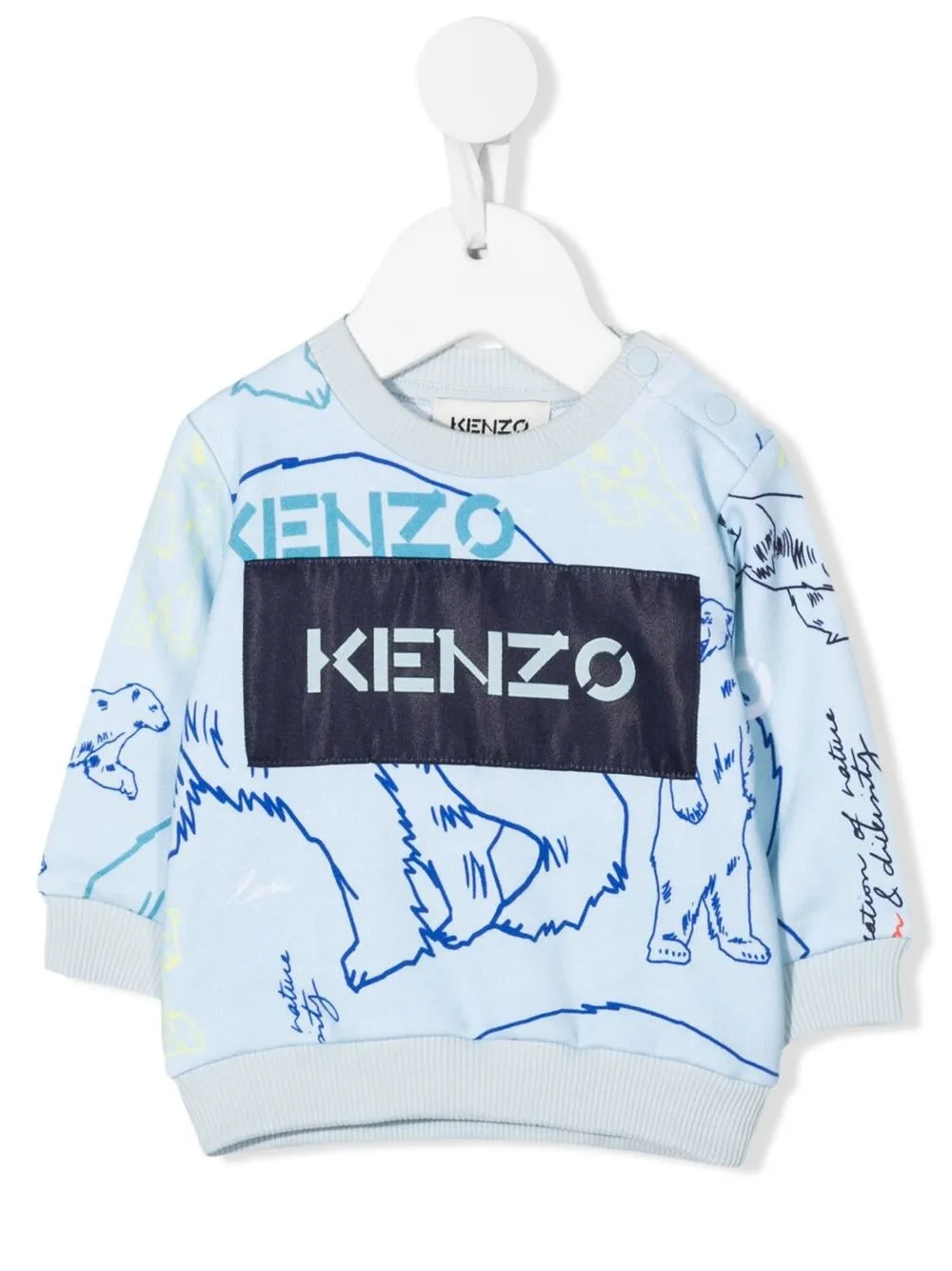 

Kenzo Kids sudadera con logo estampado - Azul