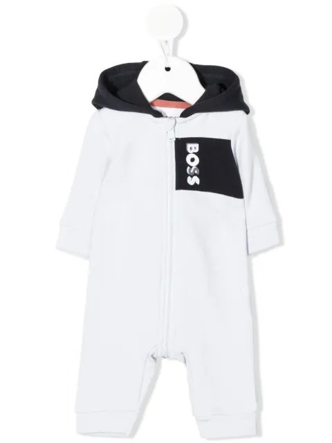 BOSS Kidswear logo-print hooded romper 