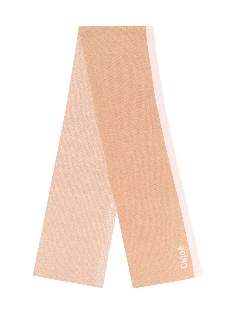 

Chloé Kids logo-embroidered knitted scarf - Neutrals