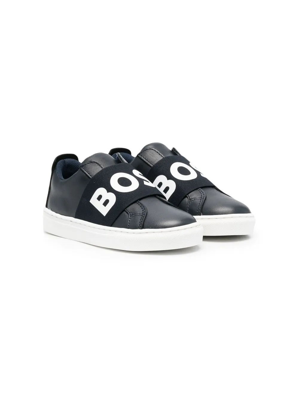 

BOSS Kidswear tenis bajos con logo estampado - Azul