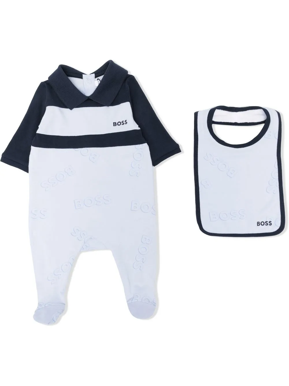 

BOSS Kidswear set de mameluco con logo estampado - Azul