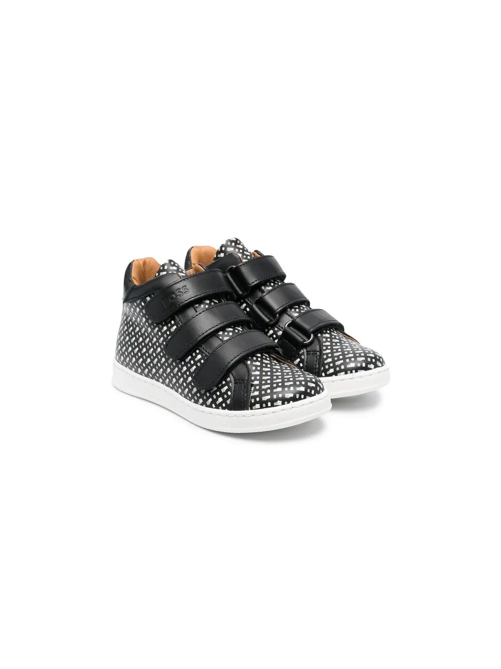 

BOSS Kidswear monogram touch-strap sneakers - Black