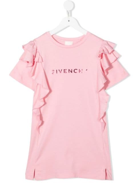 Givenchy Kids 4G logo ruffled T-shirt dress