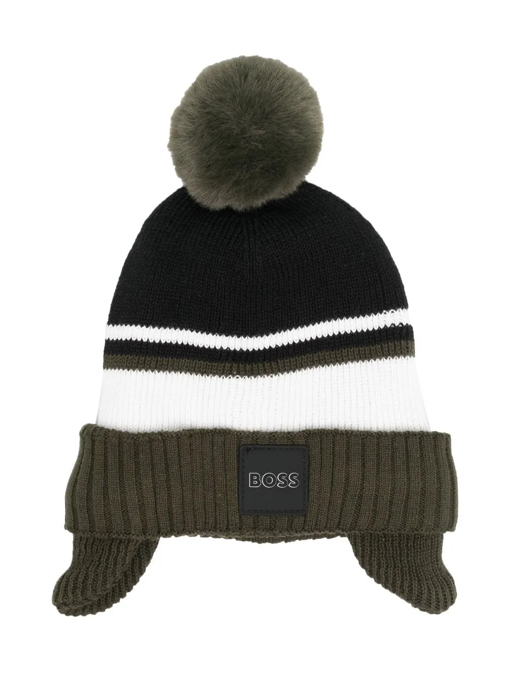 

BOSS Kidswear gorro tejido con motivo de raya - Verde