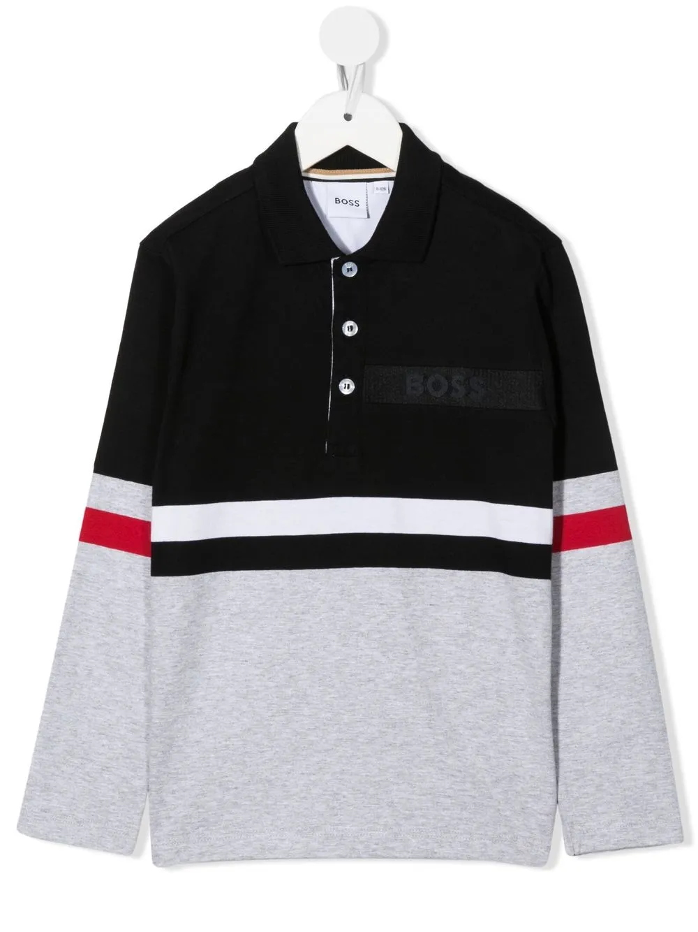 

BOSS Kidswear colour-block polo shirt - Black