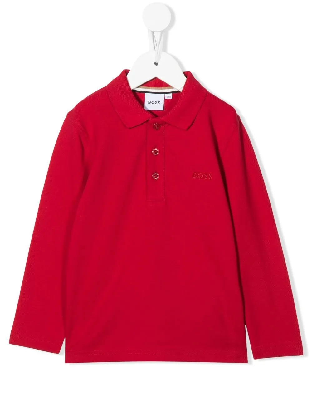 

BOSS Kidswear playera tipo polo con logo bordado - Rojo