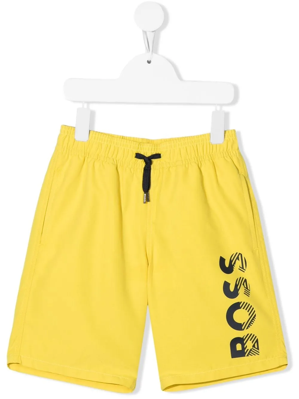 Bosswear Kids' Logo-print Swim Shorts In Yellow