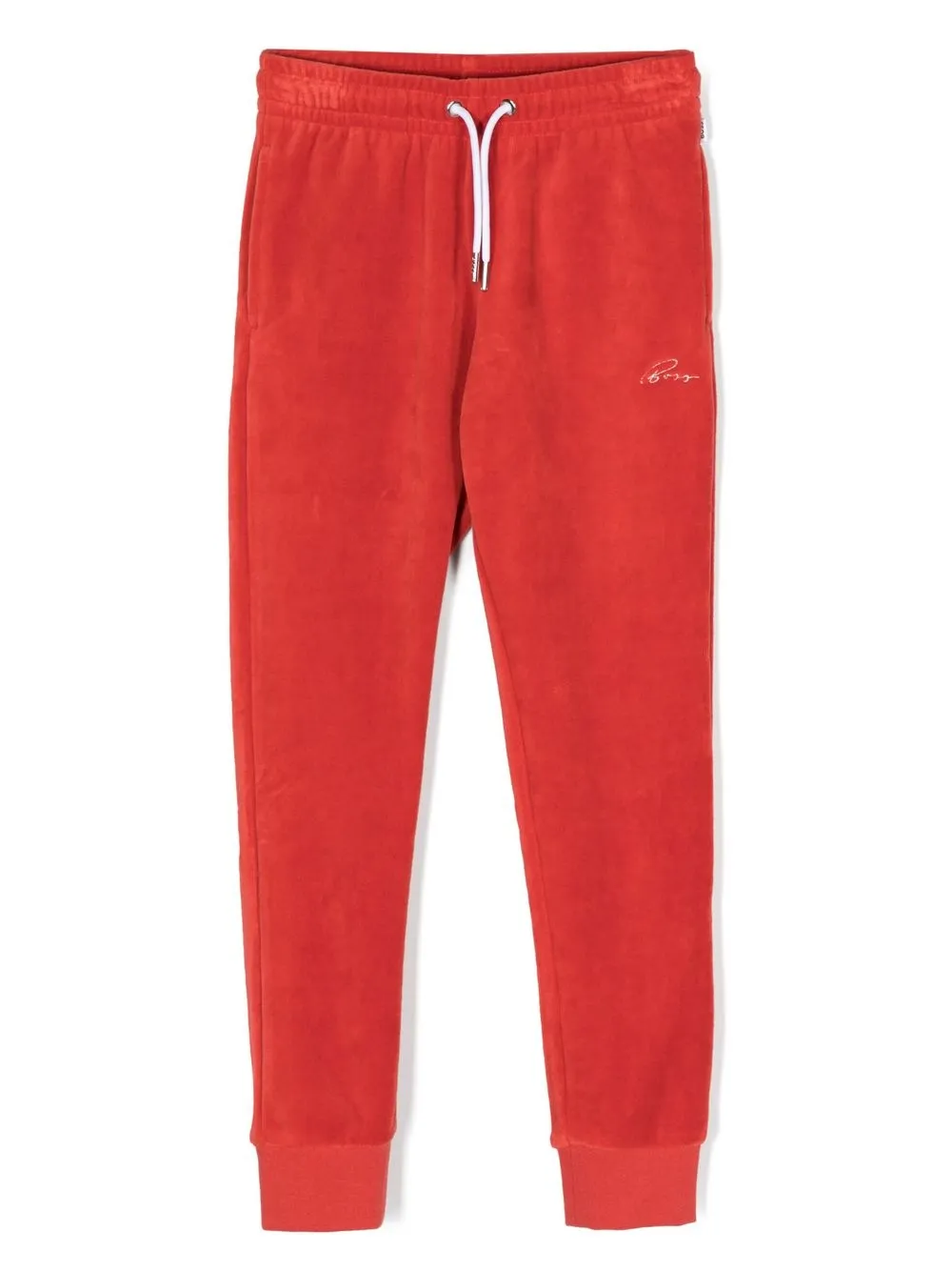 

BOSS Kidswear pants con logo bordado - Rojo